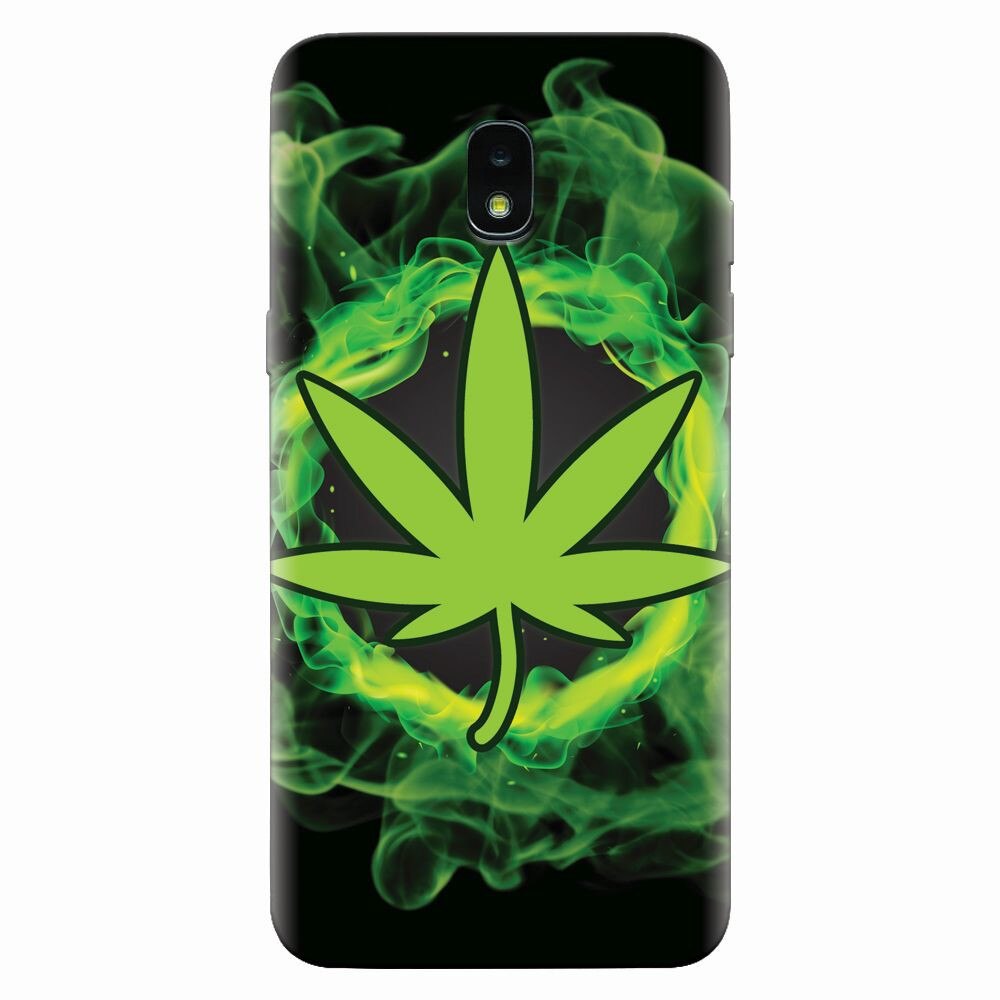Husa silicon pentru Samsung Galaxy J3 2018, GreenFlames