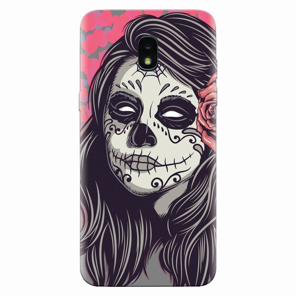 Husa silicon pentru Samsung Galaxy J3 2018, Mexican Girl Skull