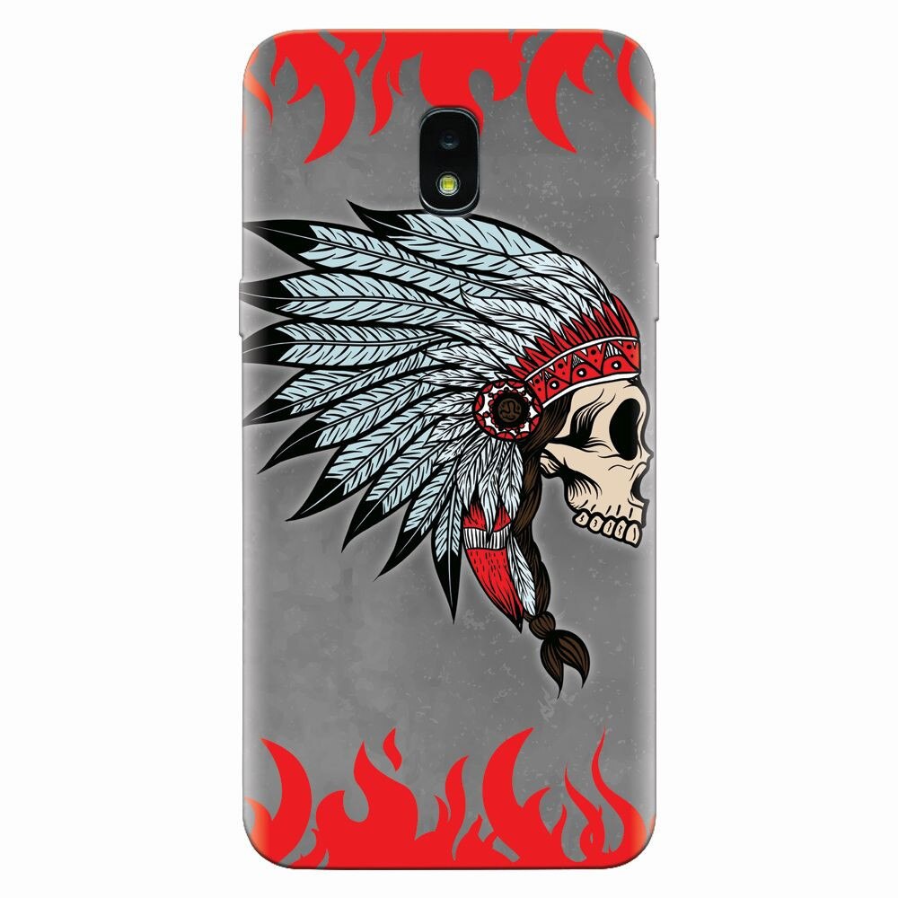 Husa silicon pentru Samsung Galaxy J3 2018, Indian Skull