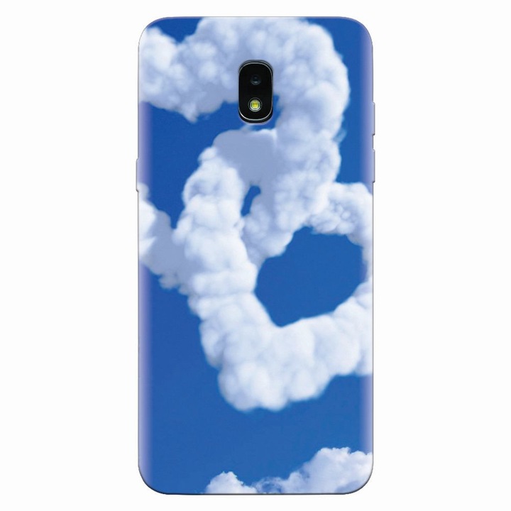 Силиконов кейс за Samsung Galaxy J3 2018, Heart Shaped Clouds Blue Sky