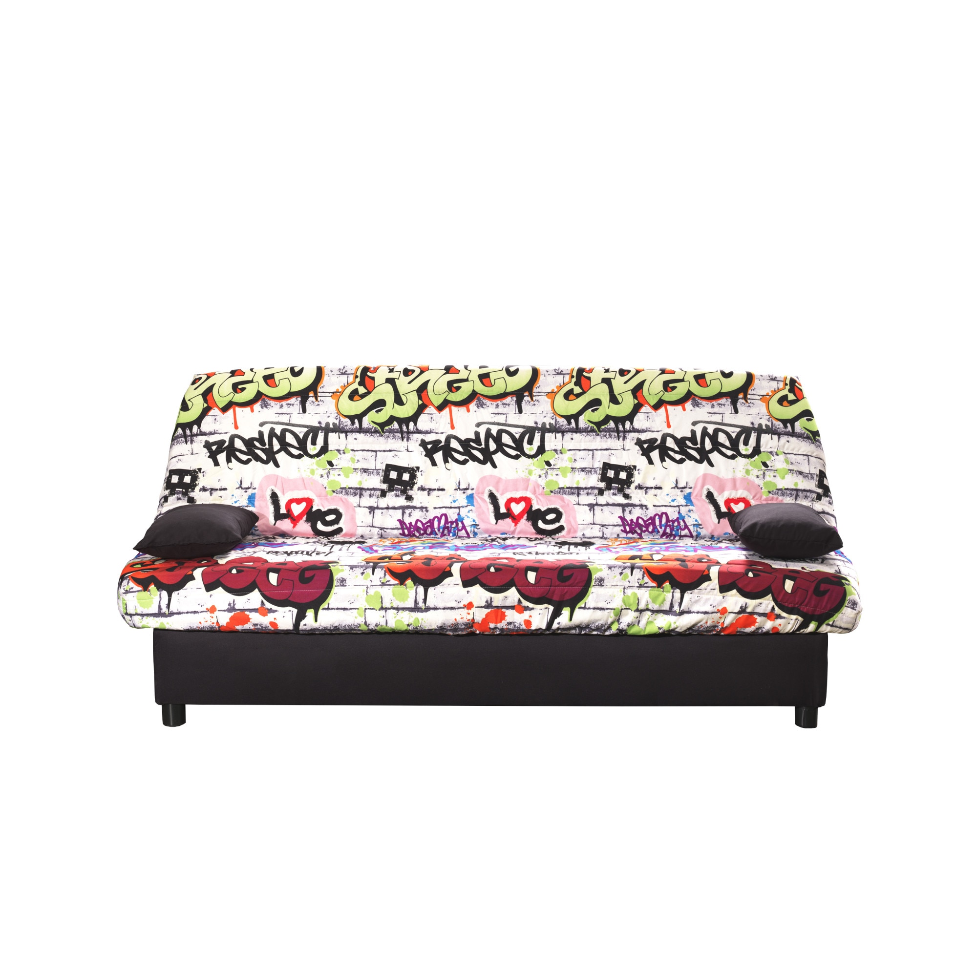 Canapea Click Clack The Sofa Grafitty Petite, 183/82/88 cm