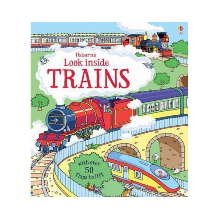 Usborne Publishing "Look inside - Trains" könyv (angol nyelvű)