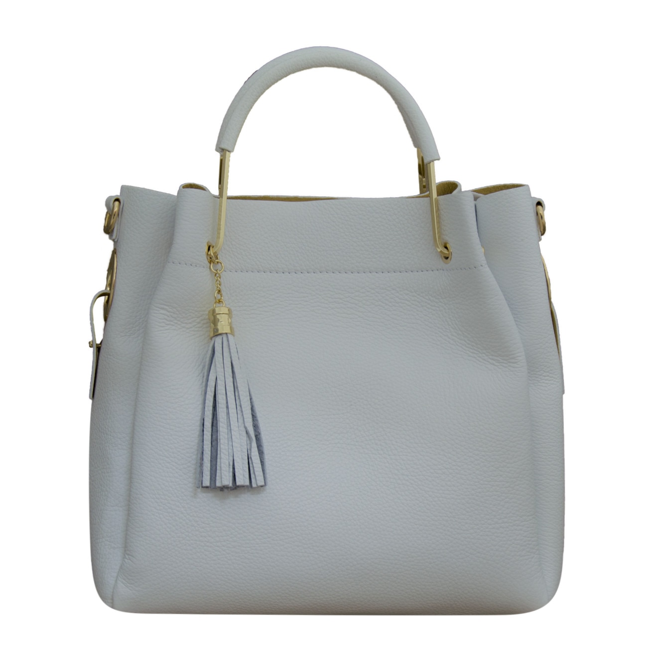 Geanta de dama din piele naturala, Narcisa alb