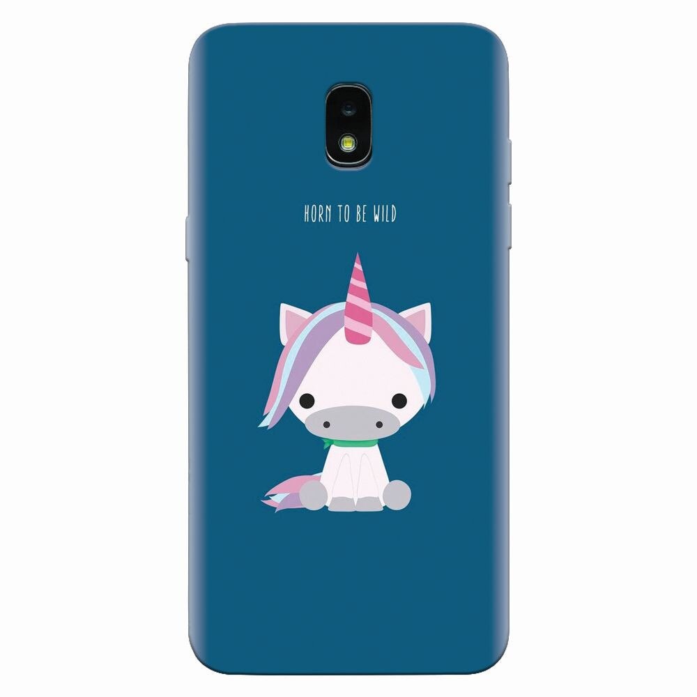 Husa silicon pentru Samsung Galaxy J3 2018, Horn To Be Wild Cute Unicorn