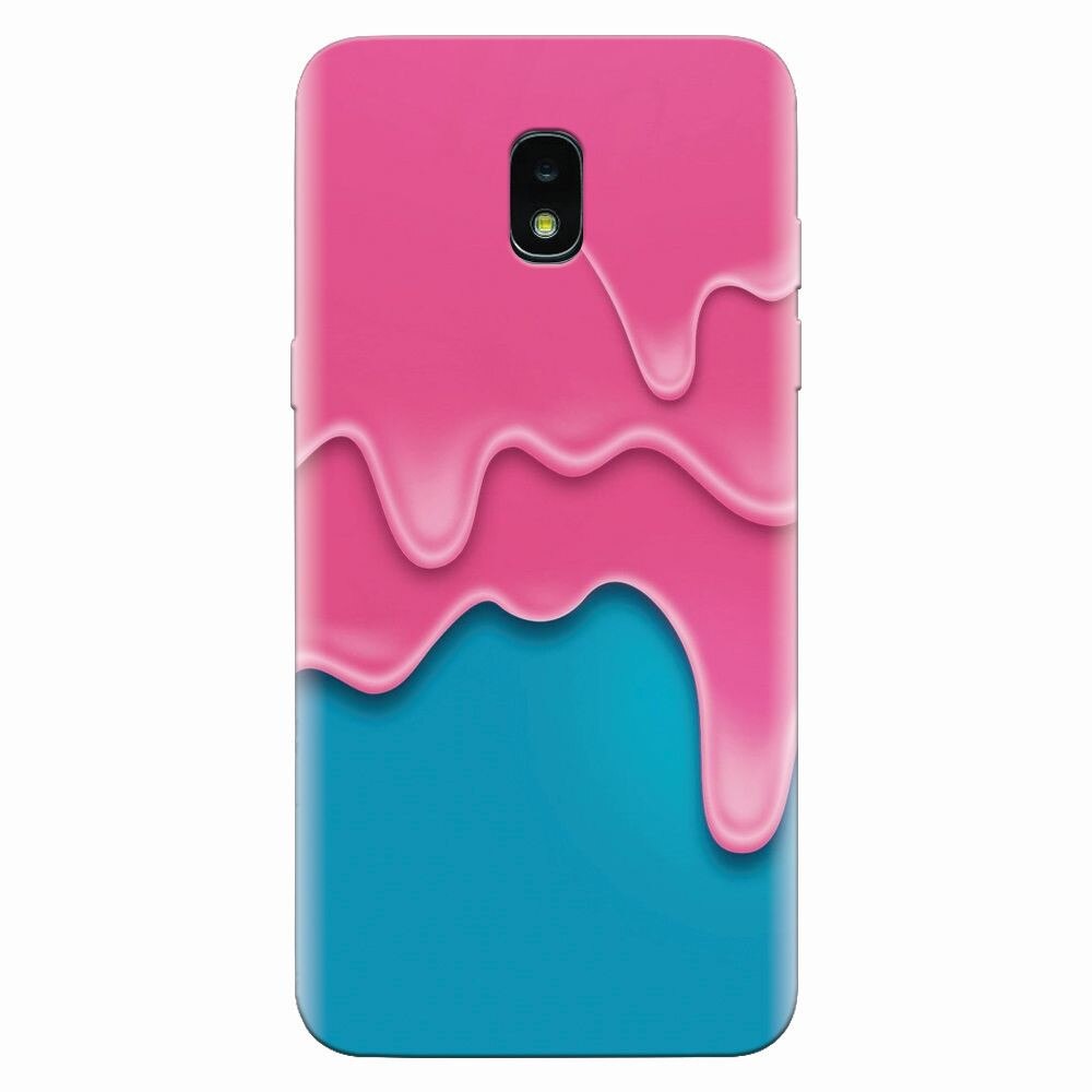 Husa silicon pentru Samsung Galaxy J3 2018, Pink Liquid Dripping