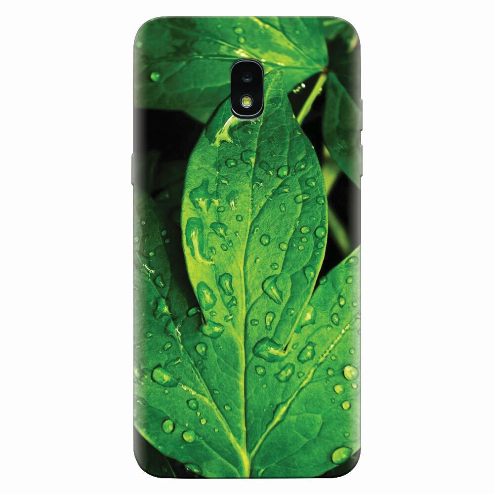 Husa silicon pentru Samsung Galaxy J3 2018, Leaves And Dew