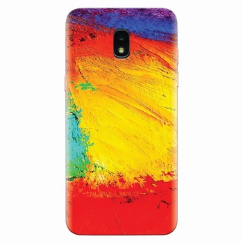 Husa silicon pentru Samsung Galaxy J3 2018, Colorful Dry Paint Strokes Texture Husa silicon pentru Samsung Galaxy J3 2018, Colorful Dry Paint Strokes Texture