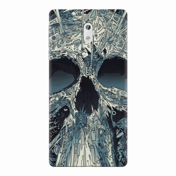 Husa silicon pentru Nokia 3, Abstract Skull Artwork Illustration Husa silicon pentru Nokia 3, Abstract Skull Artwork Illustration