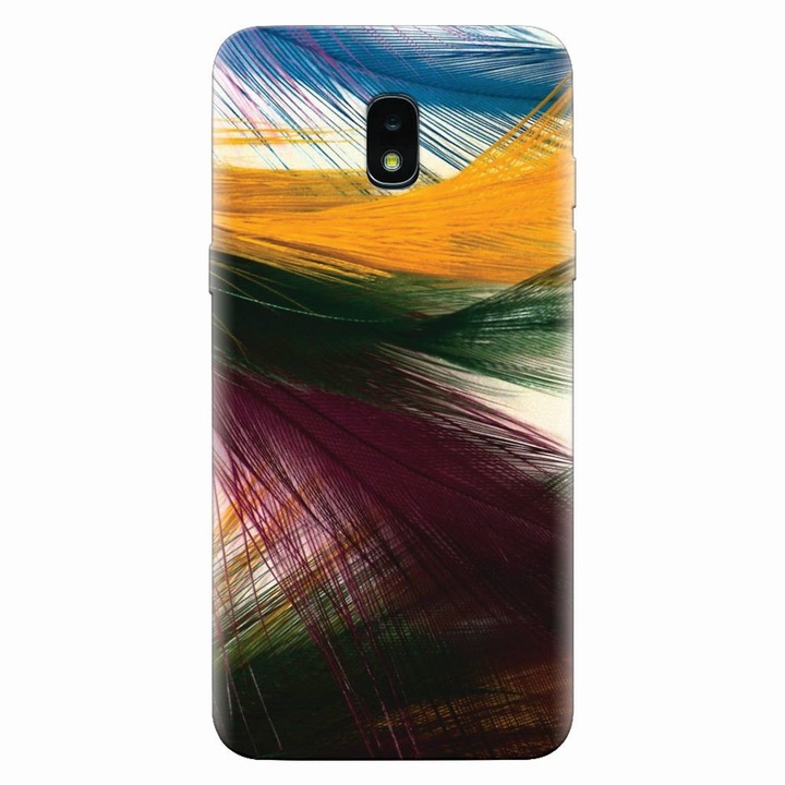 Силиконов калъф за Samsung Galaxy J3 2018, Цветни паунови пера