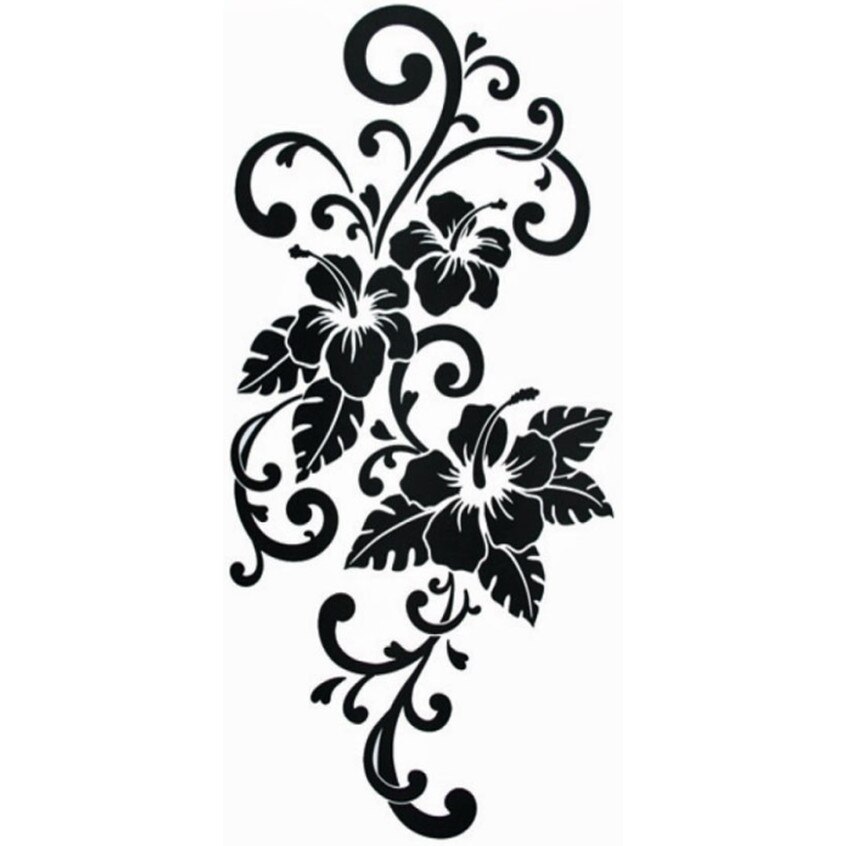 Sticker perete floare neagra 32 x 69 cm