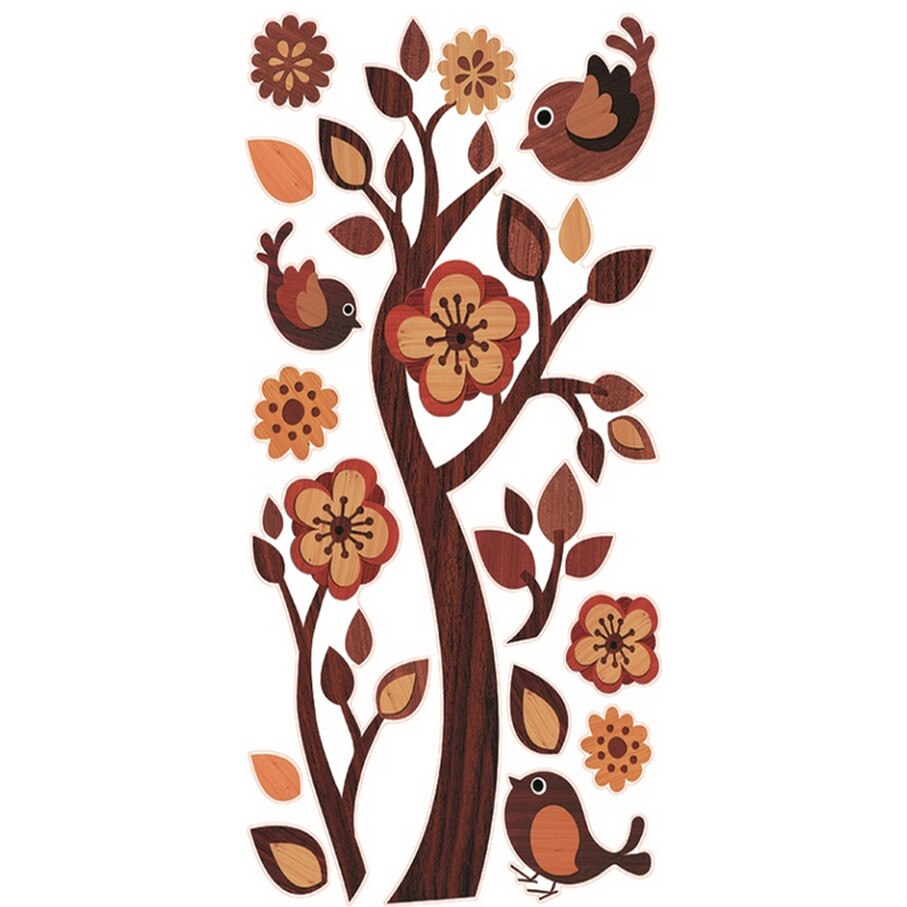 Sticker perete - copac si pasari 32 x 60 cm