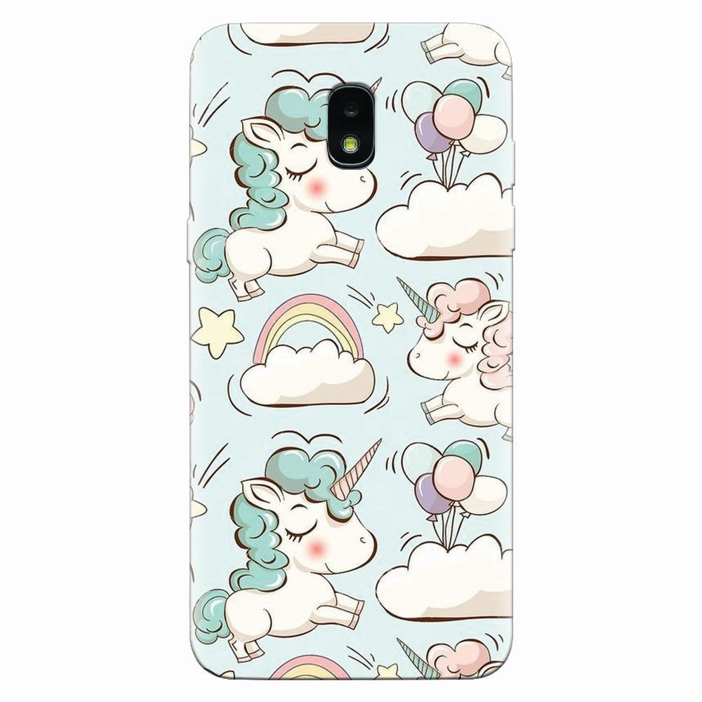 Husa silicon pentru Samsung Galaxy J3 2018, Unicorns And Clouds