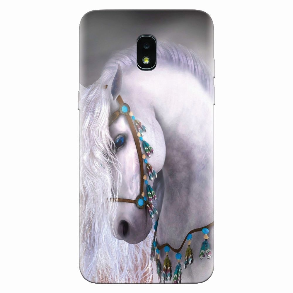 Husa silicon pentru Samsung Galaxy J3 2018, White Horse