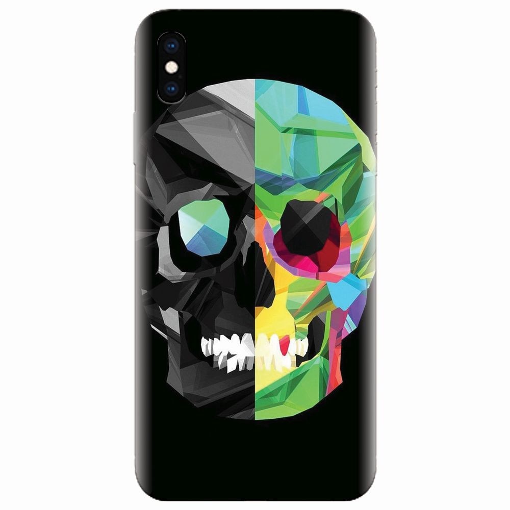 Husa silicon pentru Apple Iphone XS, Colorful Skull