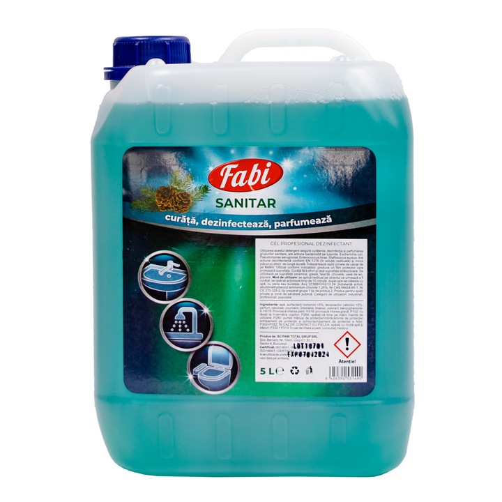 Detergent dezinfectant obiecte sanitare, Fabi, 5L