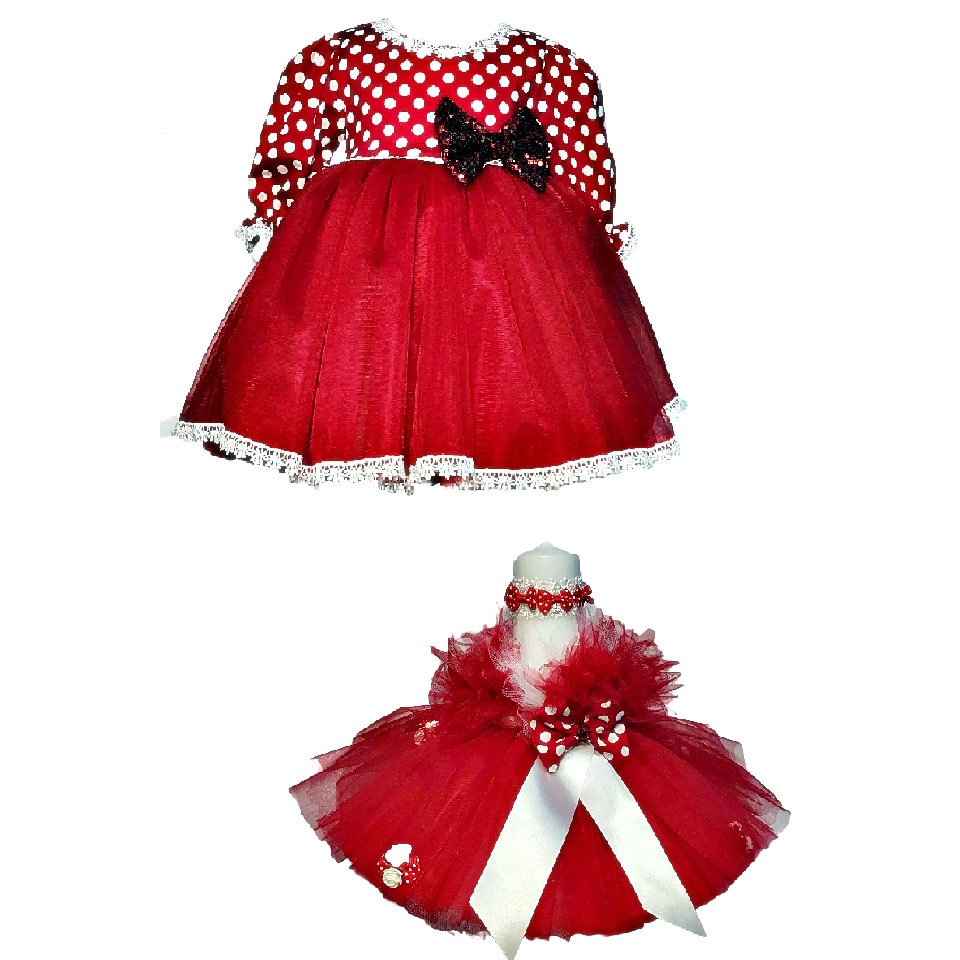 Set botez 5 piese rochita Bubulina si lumanare 3-6 luni