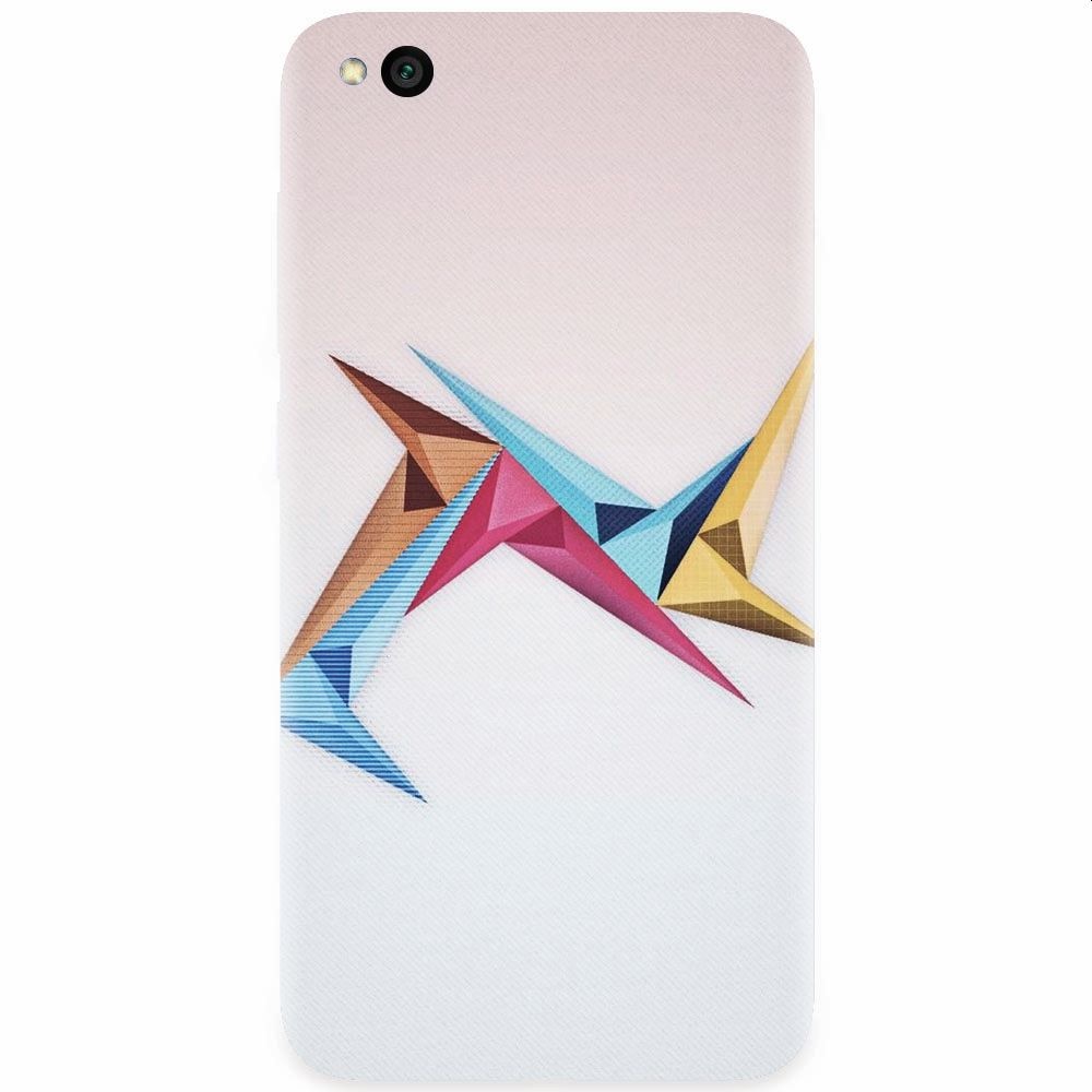 Husa silicon pentru Xiaomi Redmi Go, Abstract Minimalistic Colors Triangles