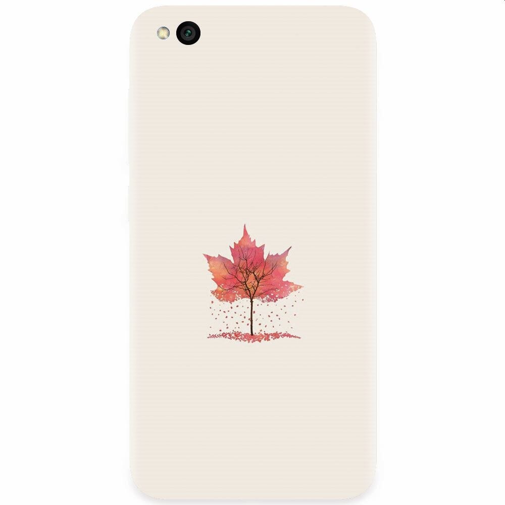 Husa silicon pentru Xiaomi Redmi Go, Autumn Tree Leaf Shape Illustration