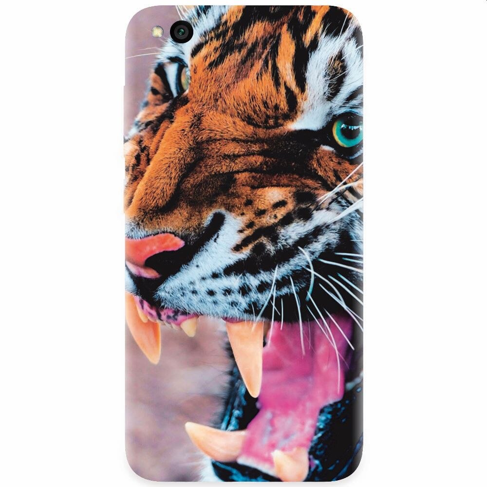 Husa silicon pentru Xiaomi Redmi Go, Angry Tiger Teeth Fresh