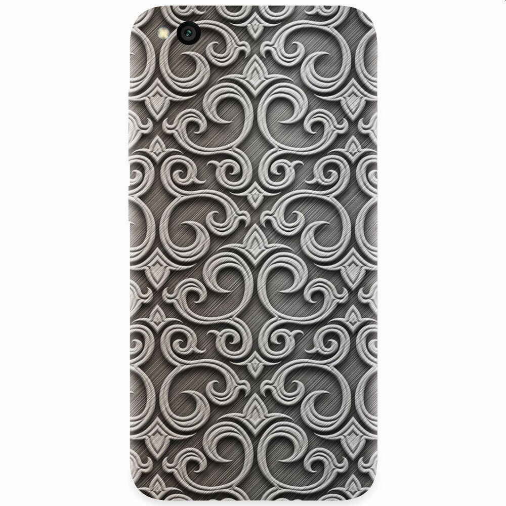 Husa silicon pentru Xiaomi Redmi Go, Baroque Silver Pattern