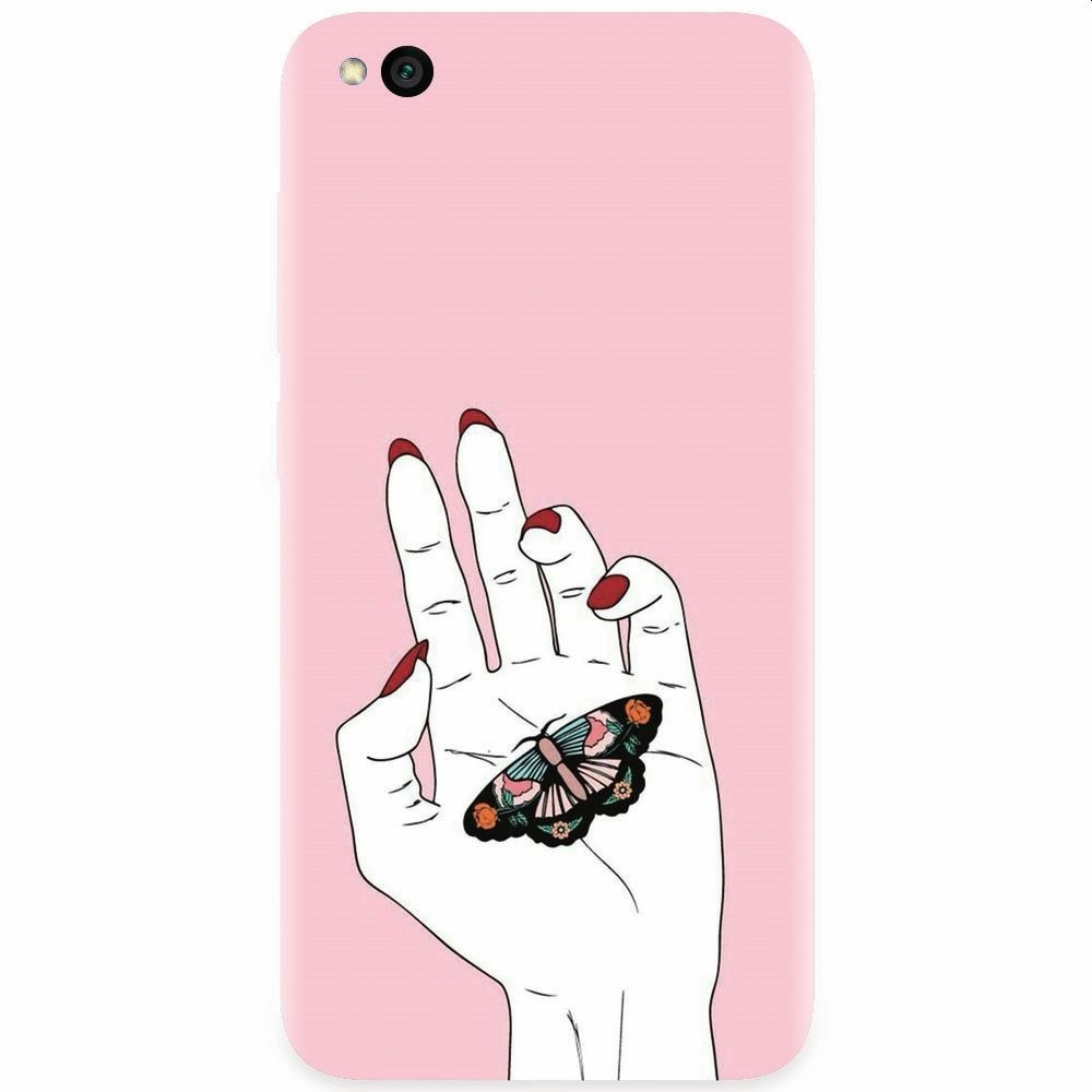Husa silicon pentru Xiaomi Redmi Go, Butterfly In Hand