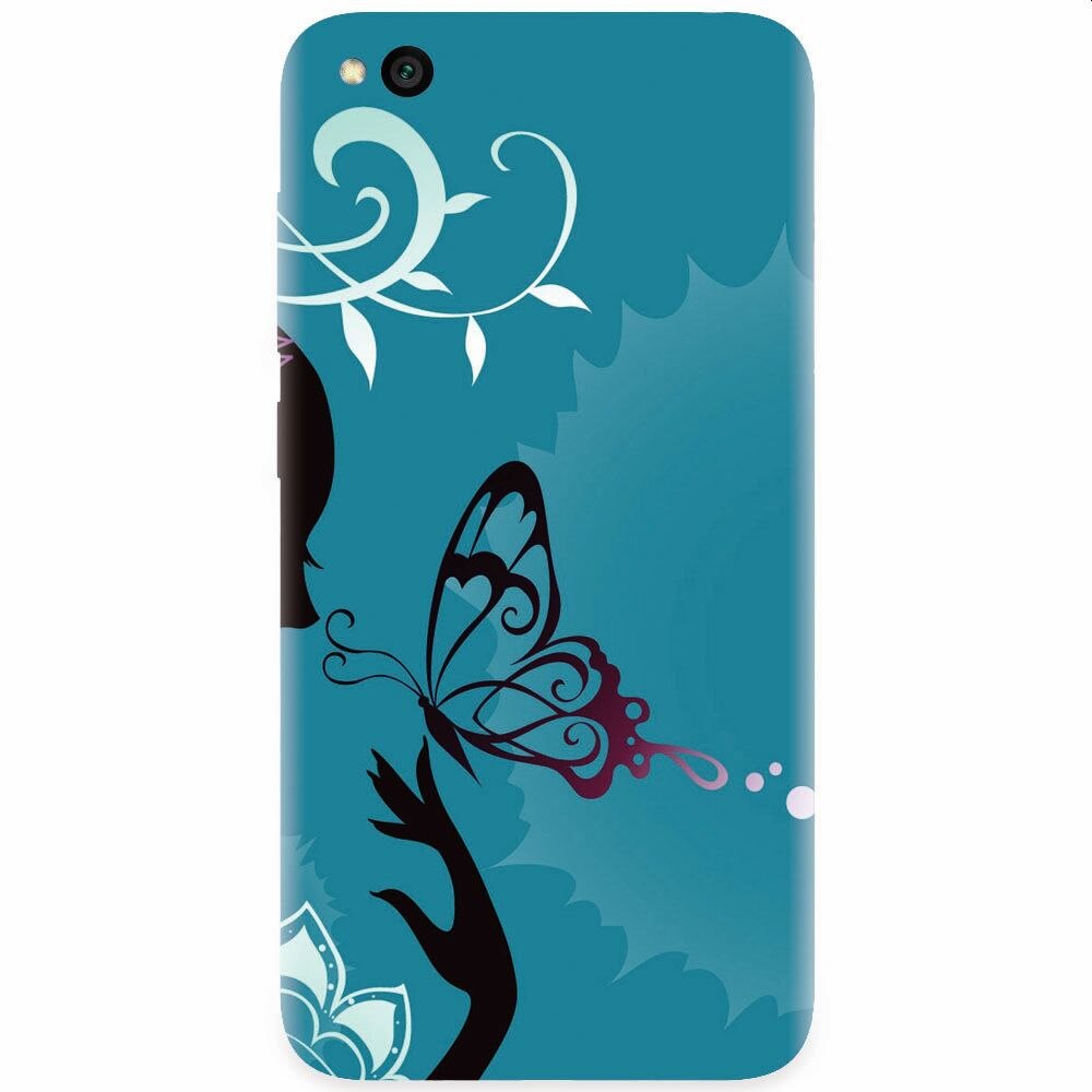 Husa silicon pentru Xiaomi Redmi Go, Blue Butterfly