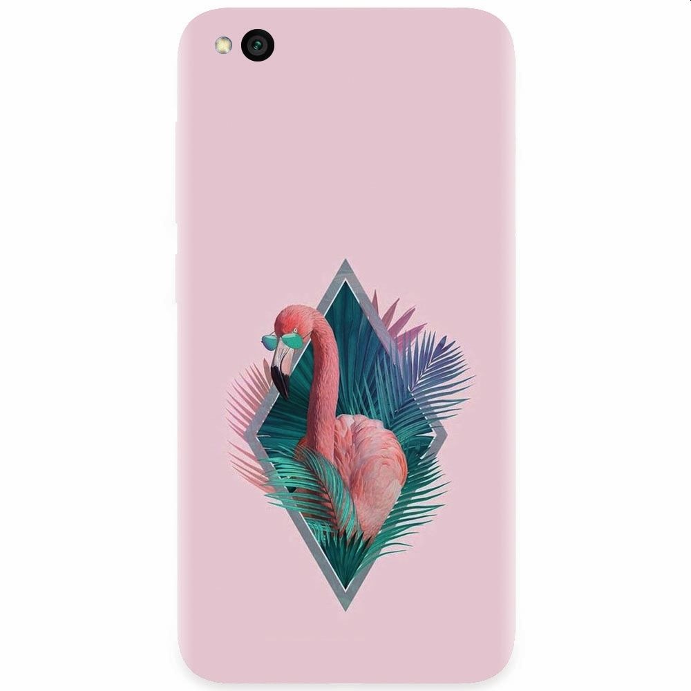 Husa silicon pentru Xiaomi Redmi Go, Flamingo With Sunglass