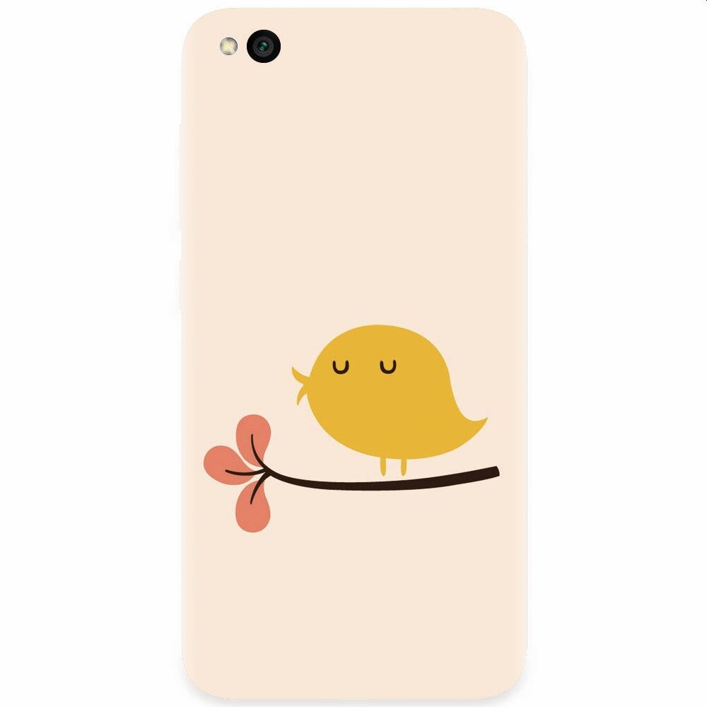 Husa silicon pentru Xiaomi Redmi Go, Flat Minimal Cute Bird Illustration