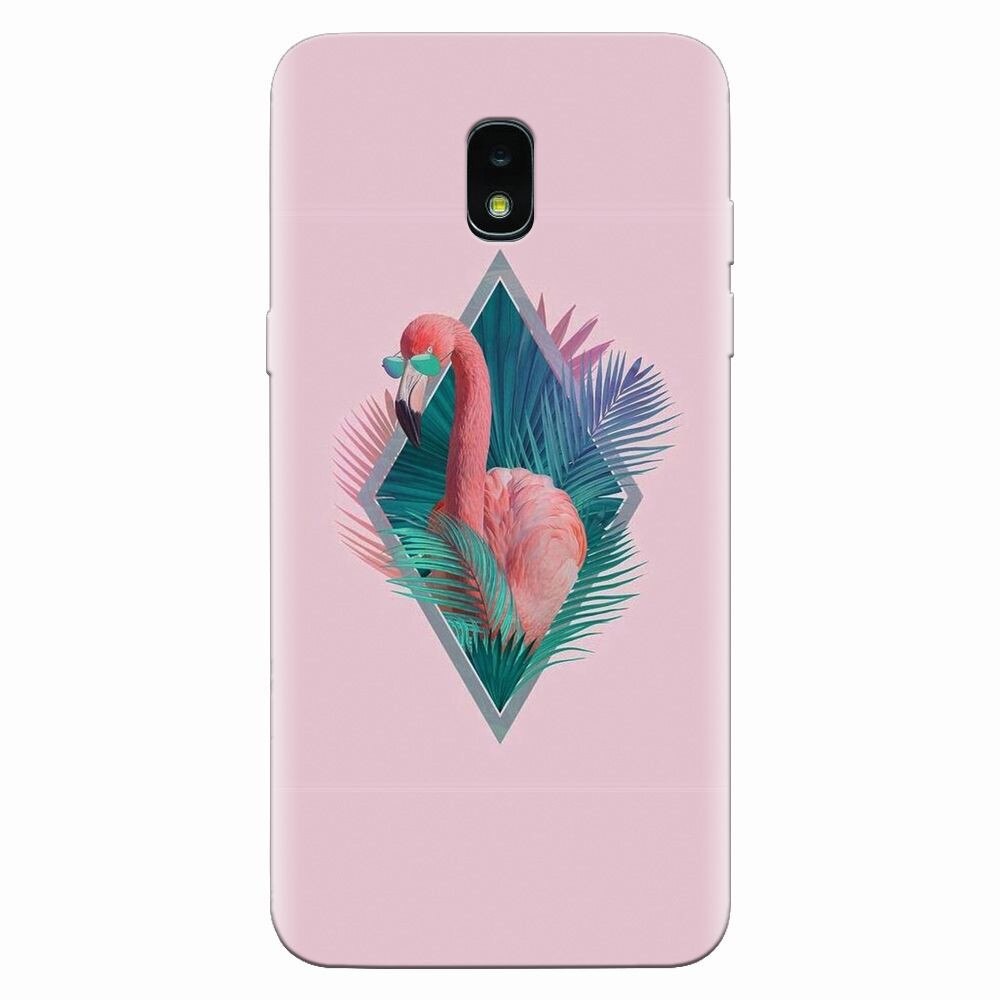 Husa silicon pentru Samsung Galaxy J3 2018, Flamingo With Sunglass