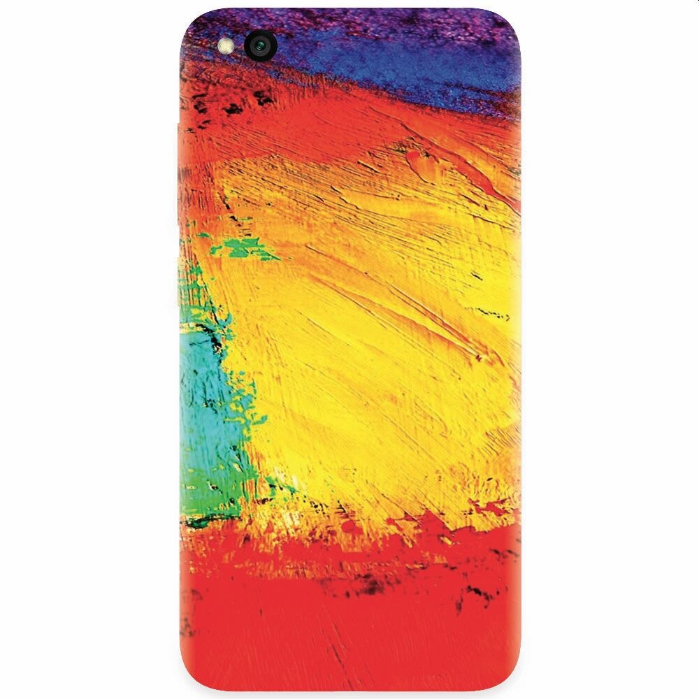 Husa silicon pentru Xiaomi Redmi Go, Colorful Dry Paint Strokes Texture