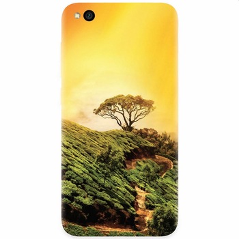 Husa silicon pentru Xiaomi Redmi Go, Hill Top Tree Golden Light Husa silicon pentru Xiaomi Redmi Go, Hill Top Tree Golden Light