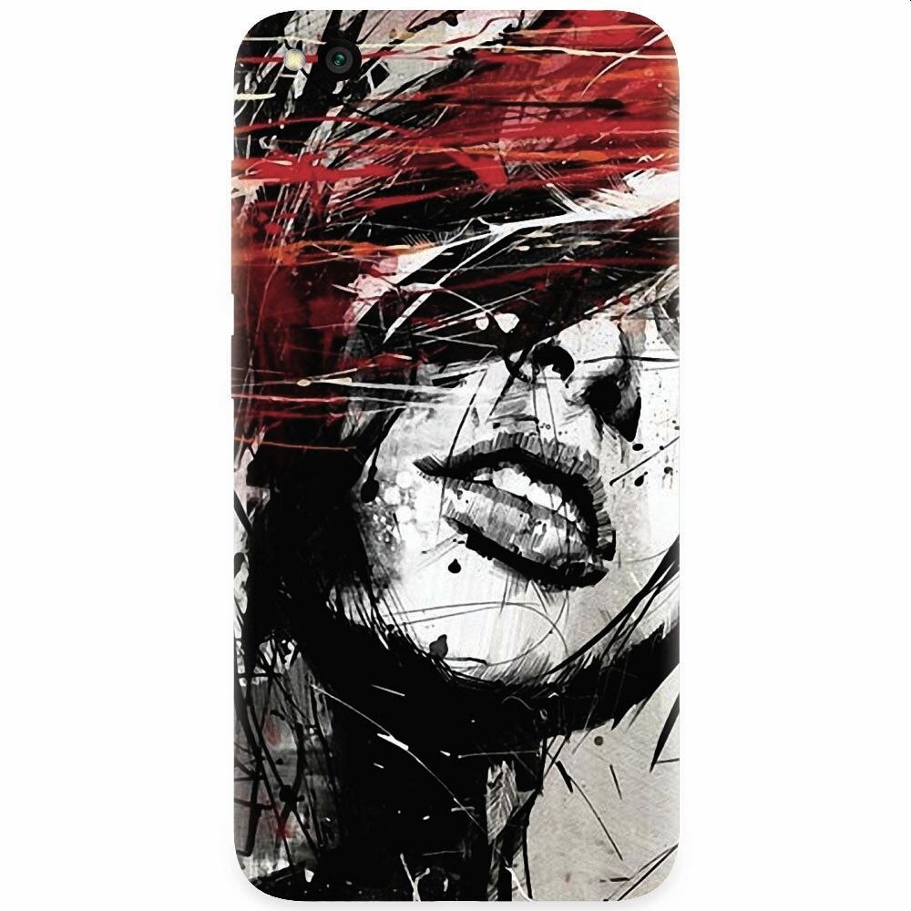 Husa silicon pentru Xiaomi Redmi Go, Byroglyphics Woman Drawing