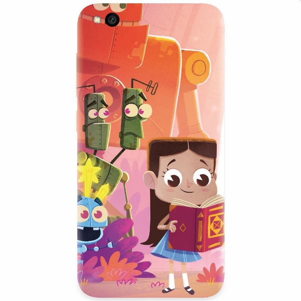 Husa silicon pentru Xiaomi Redmi Go, Children Kids Robots Illustration Colorful K