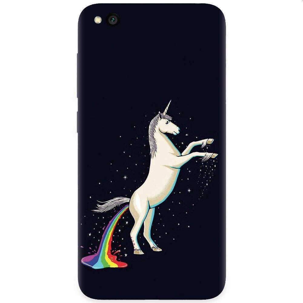 Husa silicon pentru Xiaomi Redmi Go, Unicorn Shitting Rainbows