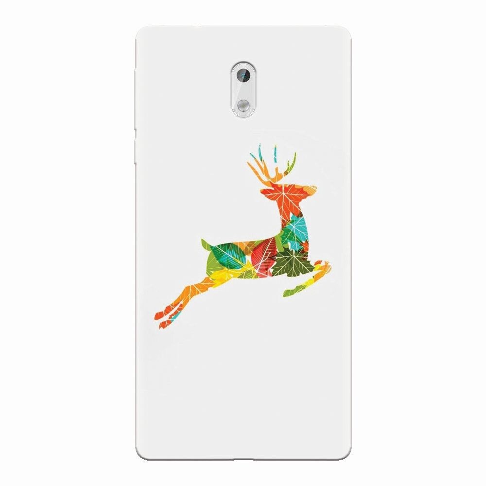 Husa silicon pentru Nokia 3, Colorful Reindeer Jump Illustration