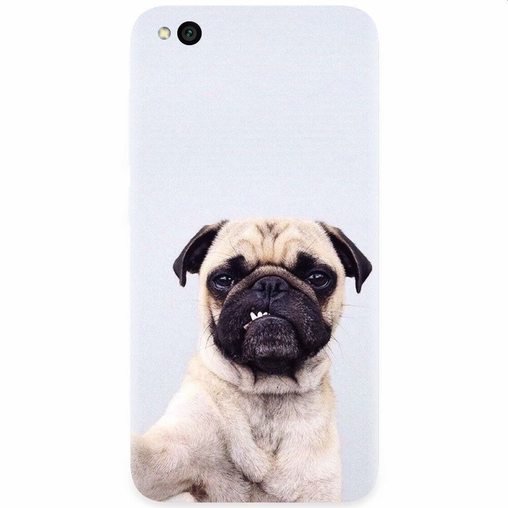 Husa silicon pentru Xiaomi Redmi Go, Simple Pug Selfie