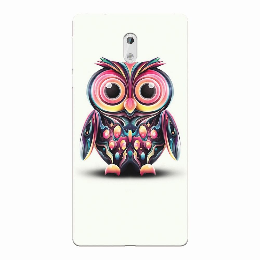 Husa silicon pentru Nokia 3, Colorful Owl Illustration
