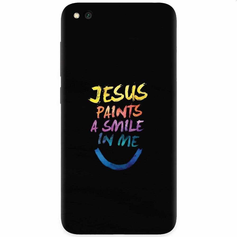 Husa silicon pentru Xiaomi Redmi Go, Jesus Paints A Smile In Me