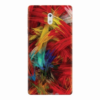 Husa silicon pentru Nokia 3, Colorful Digital Painting Strokes Husa silicon pentru Nokia 3, Colorful Digital Painting Strokes