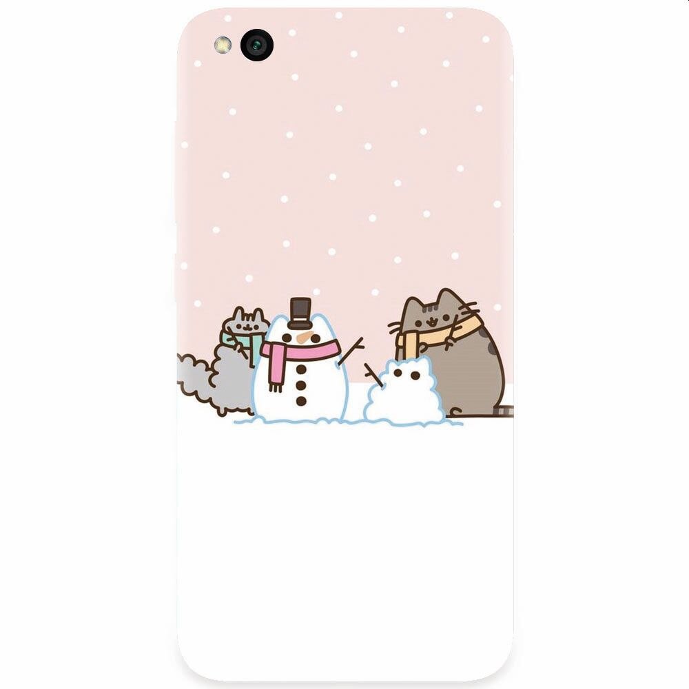 Husa silicon pentru Xiaomi Redmi Go, Cat And Snowman