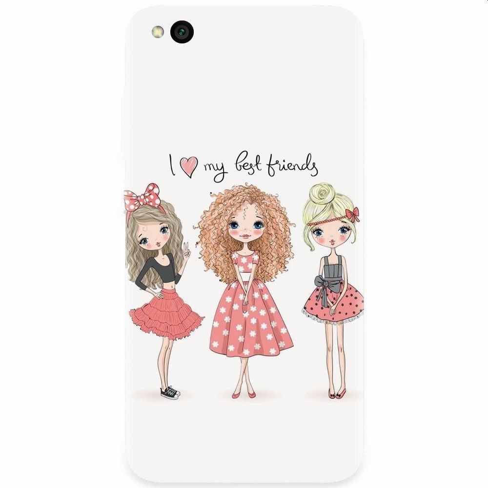 Husa silicon pentru Xiaomi Redmi Go, I Love My Best Friends