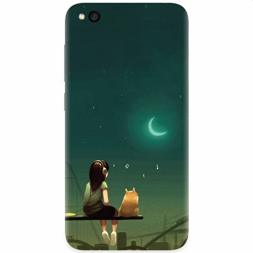 Husa silicon pentru Xiaomi Redmi Go, Cat And Girl