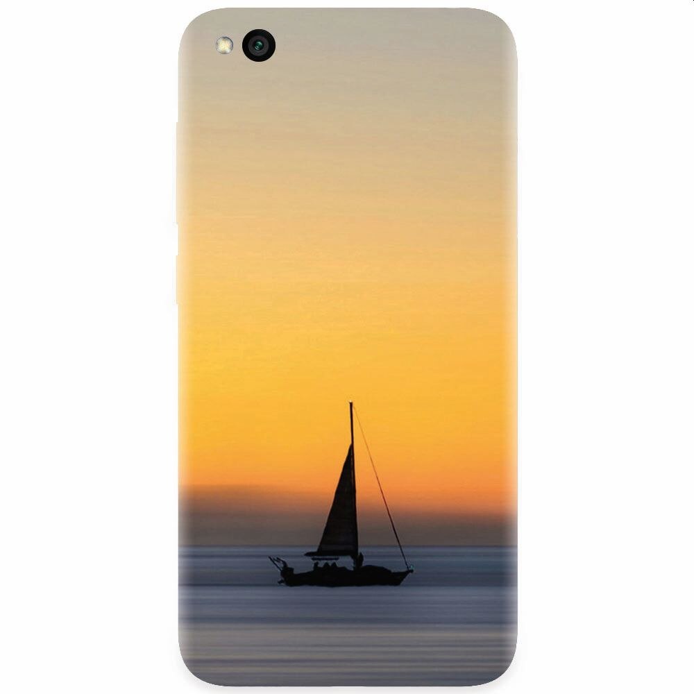 Husa silicon pentru Xiaomi Redmi Go, Wind Sail Boat Ocean Sunset