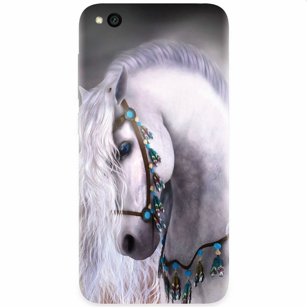 Husa silicon pentru Xiaomi Redmi Go, White Horse