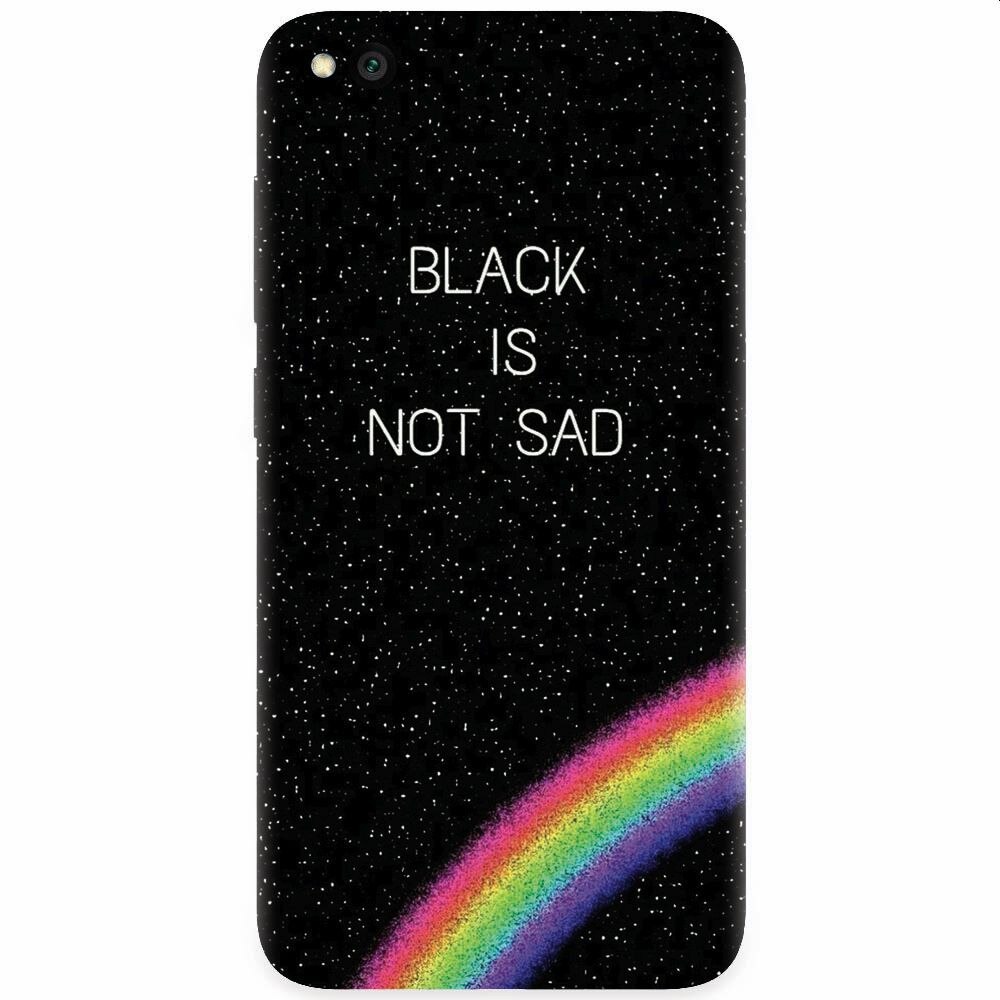 Husa silicon pentru Xiaomi Redmi Go, Black Is Not Sad