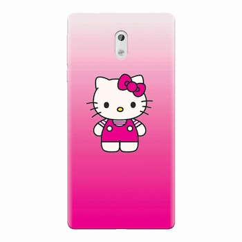 Husa silicon pentru Nokia 3, Cute Pink Catty Husa silicon pentru Nokia 3, Cute Pink Catty
