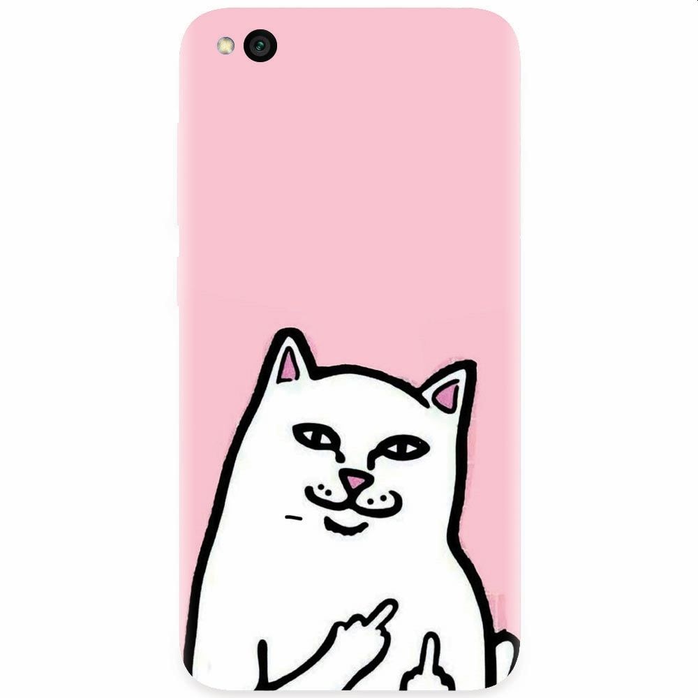 Husa silicon pentru Xiaomi Redmi Go, White Cat