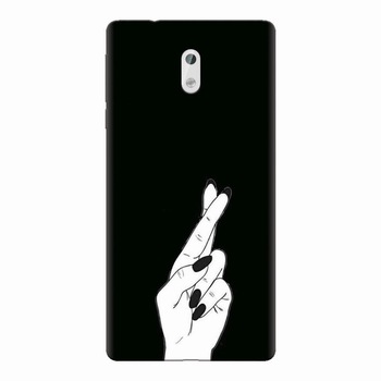 Husa silicon pentru Nokia 3, Finger Cross Husa silicon pentru Nokia 3, Finger Cross