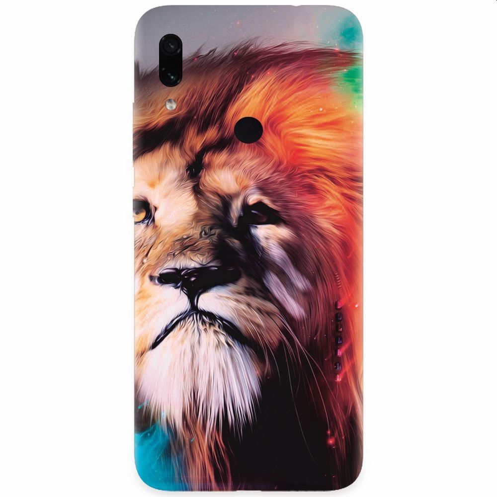 Husa silicon pentru Xiaomi Redmi Note 7, Awesome Art Of Lion