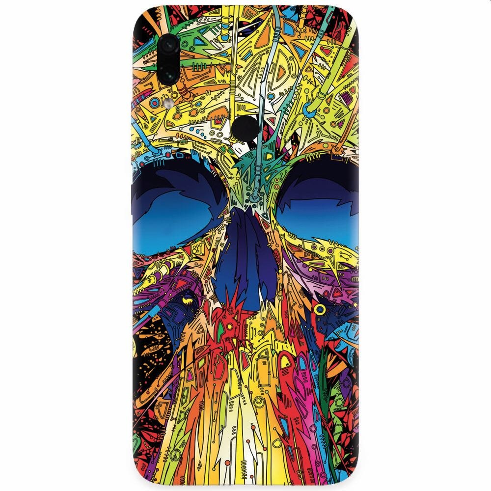 Husa silicon pentru Xiaomi Redmi Note 7, Abstract Multicolored Skull